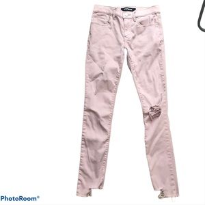 Express light blush ankle leggings distressed